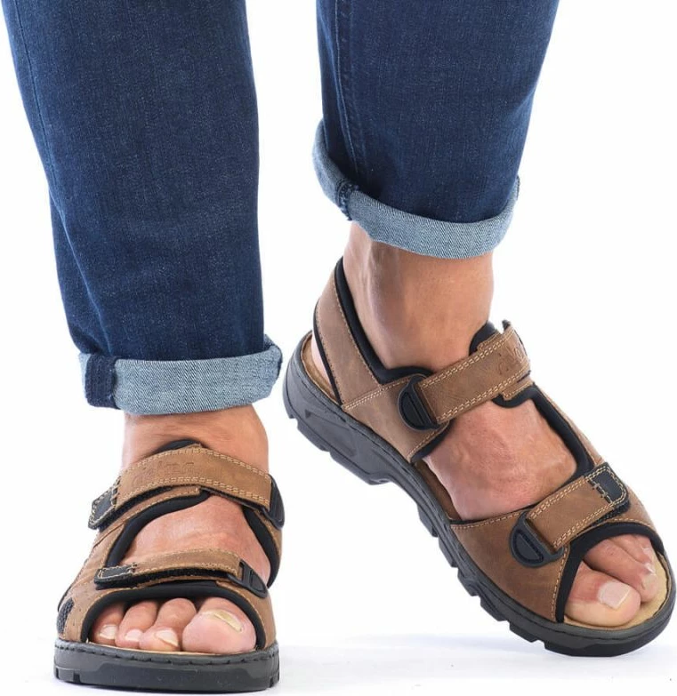 Sandali za moške, rjavi — Rieker