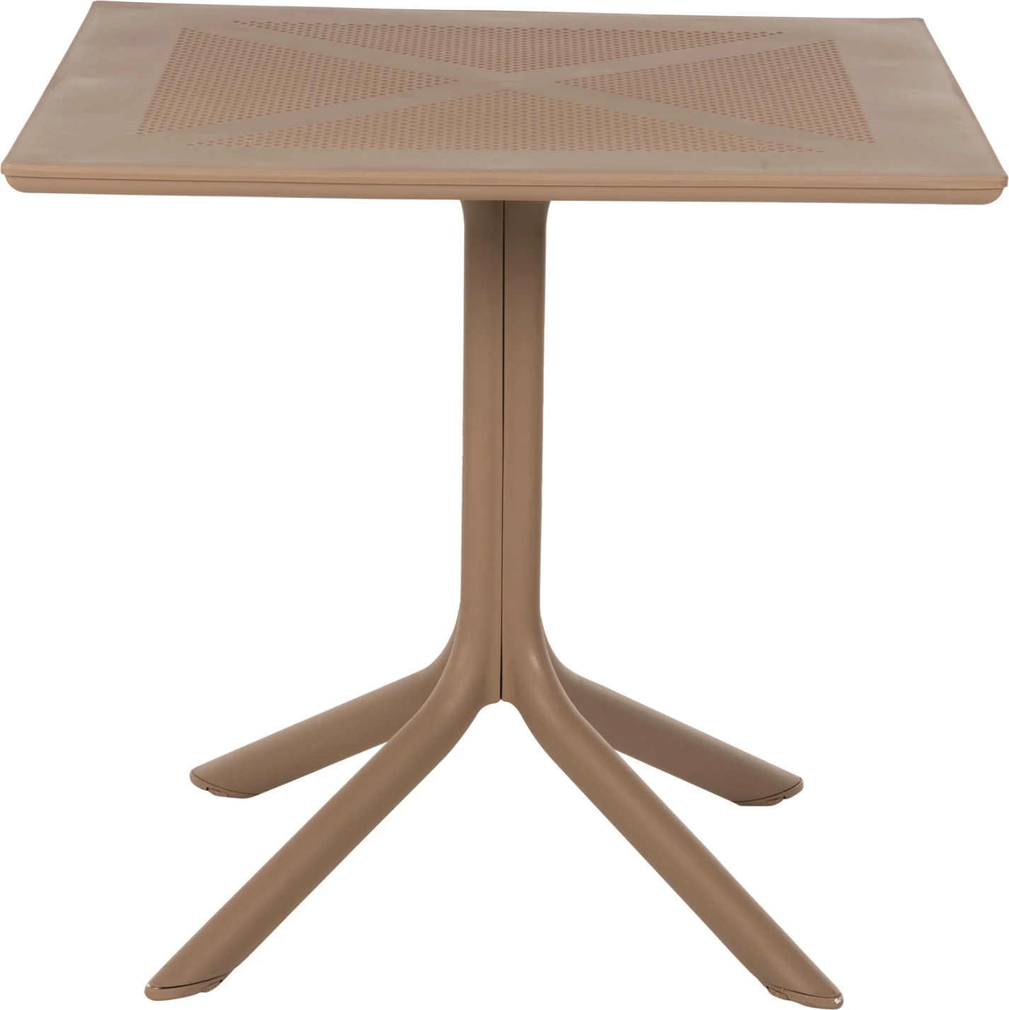 Kvadratna miza iz polipropilena za zunanje prostore LUNAR FH5930.14 kapučino 80x80x75Hcm
