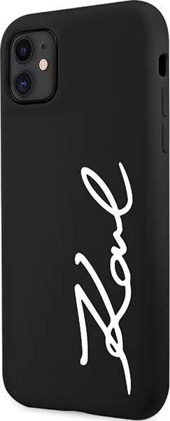 Zaščitni ovitek za iPhone 11/XR 6.1", silikon, črn Karl Lagerfeld KLHCN61SKSVGK