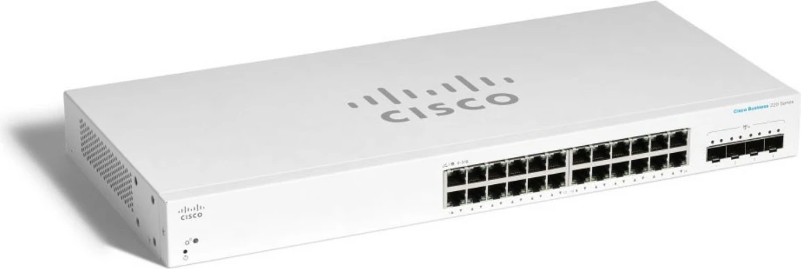 Upravljano stikalo Cisco CBS220-24T-4X, 24 vrat, Gigabit Ethernet, za vgradnjo v rack