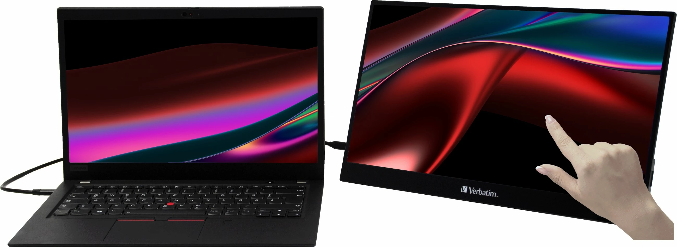 Dotikalen prenosni zaslon 15,6'' 4K Ultra HD, USB-C, HDMI, črn — Verbatim