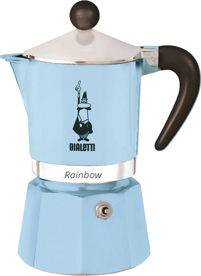 Espressokavni aparat 3 skodelice, aluminij, moder Bialetti Rainbow