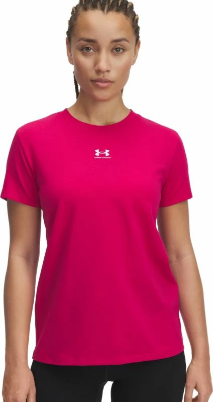 Majica za ženske, Under Armour Rival Core SS W 1383648 681, rožnata