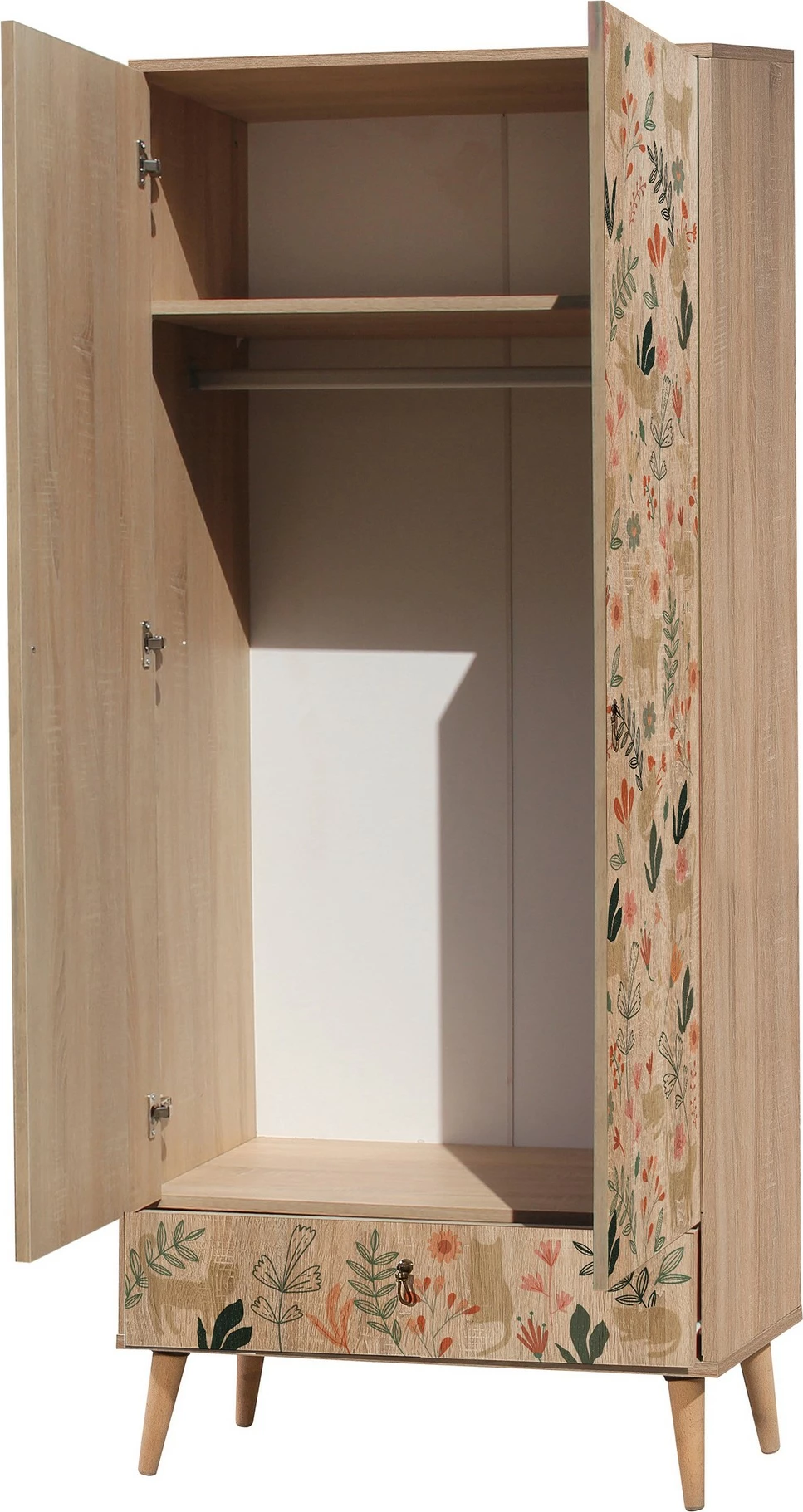 Garderobna omara Hanah Home, City Gardrop Cat, večbarvna, s policami, 80x190x45 cm