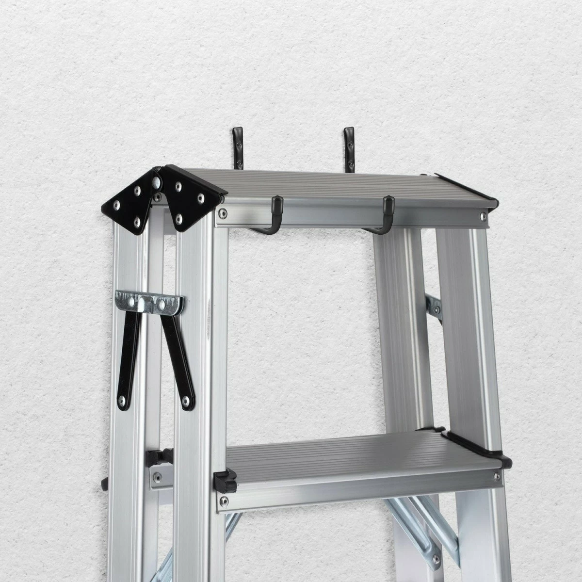 Stenski nosilec iz jekla Maclean MC-489, set 2 kosov, črn, max 22 kg