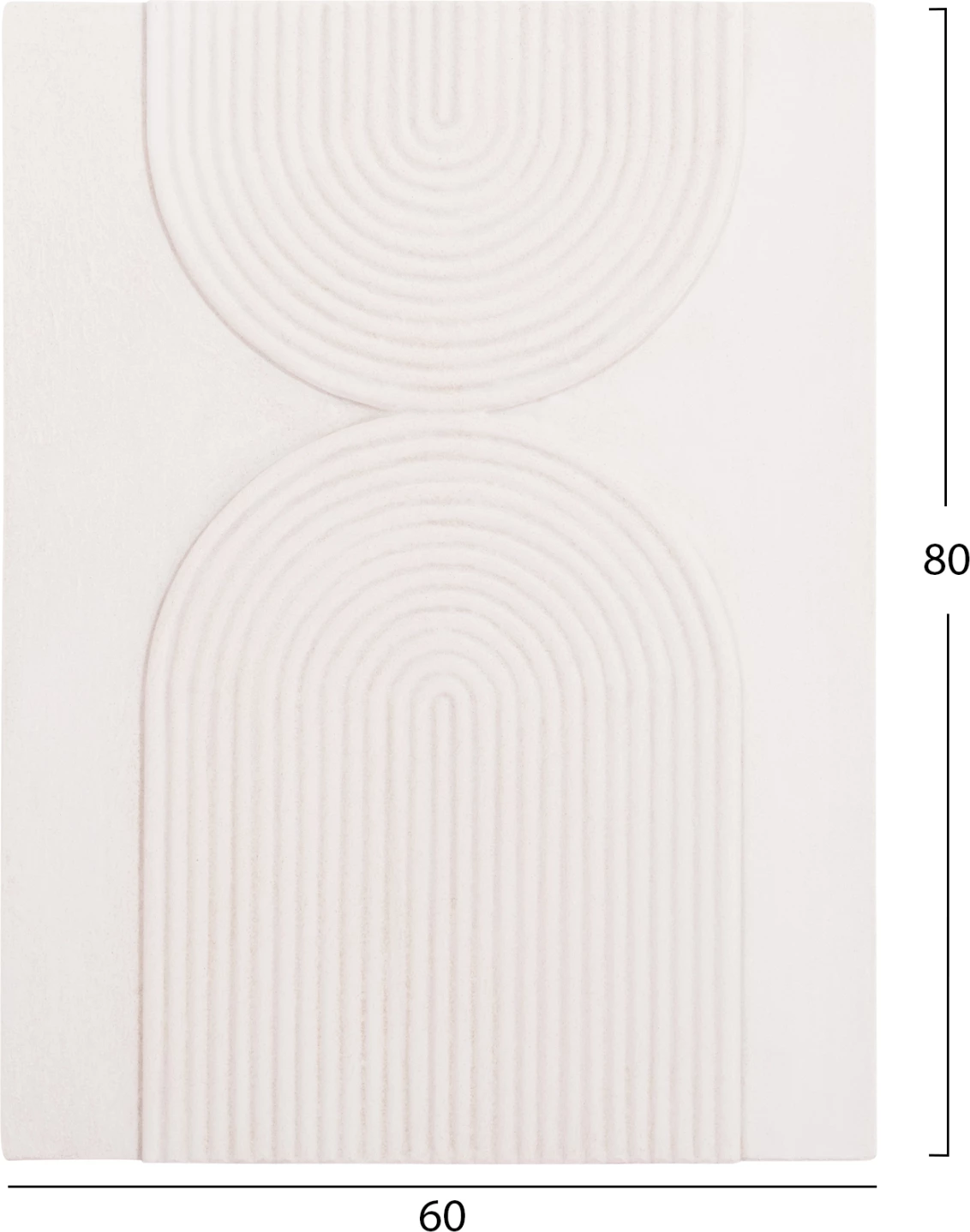 Pravokotni stenski dekorativni panel serije Santorini FH4523 MDF v umazano beli barvi 60x4(debelina)x80H cm