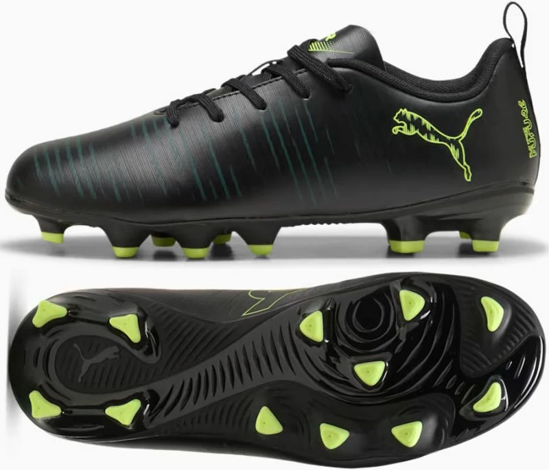 Atletski čevlji za nogomet za otroke, Puma, črni