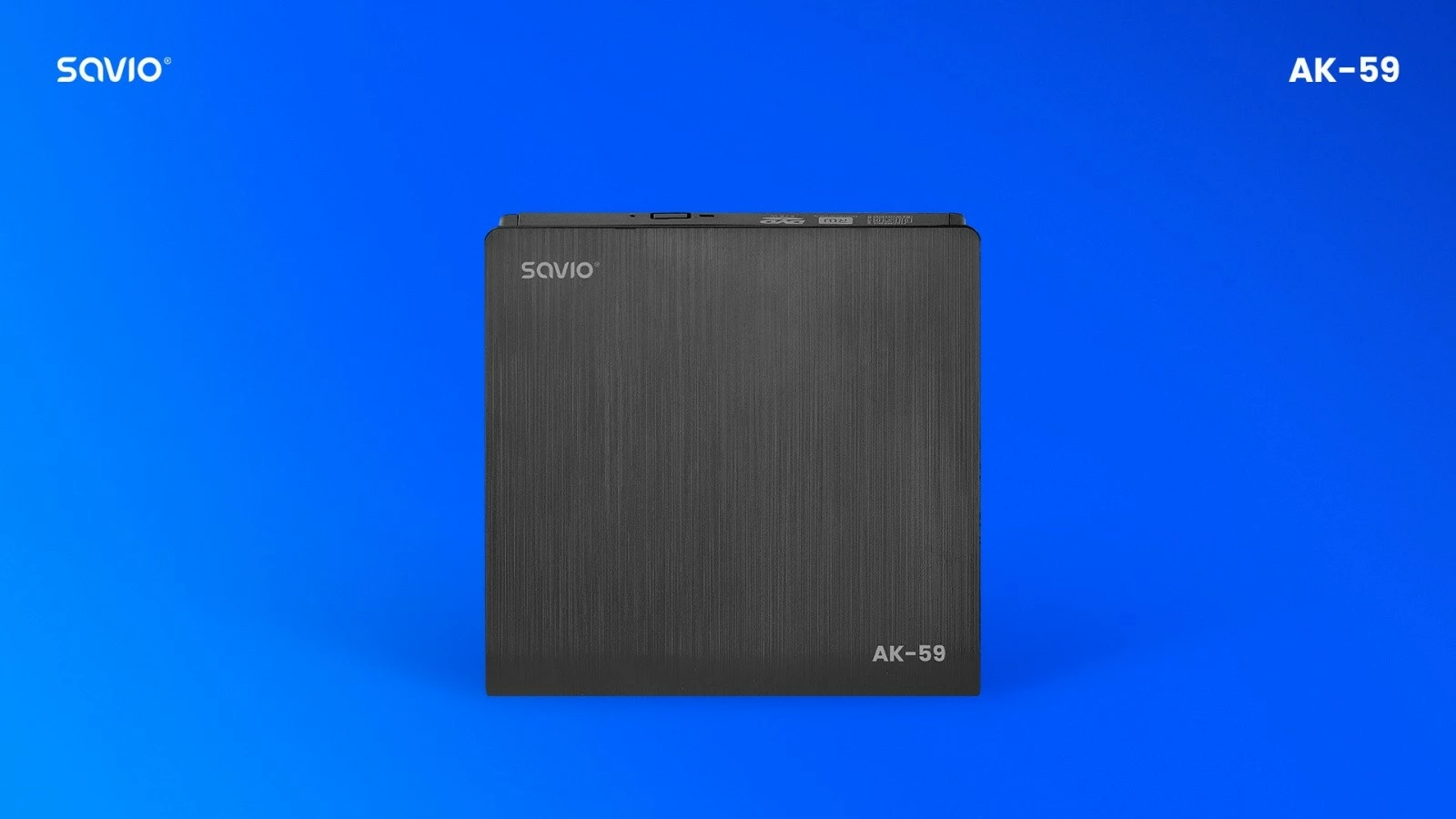 Zunanji CD/DVD bralnik/pisec Savio AK-59, USB-C/USB-A, črn