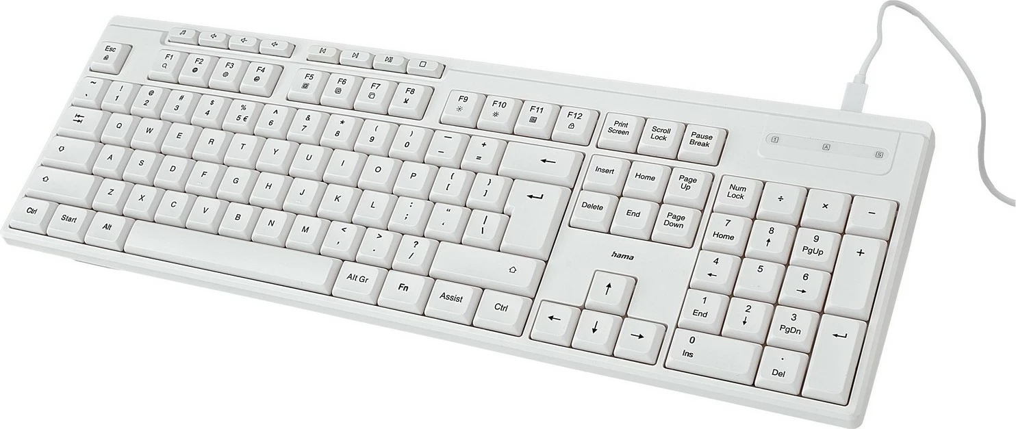 Žična tipkovnica Hama CK-200, USB, bela