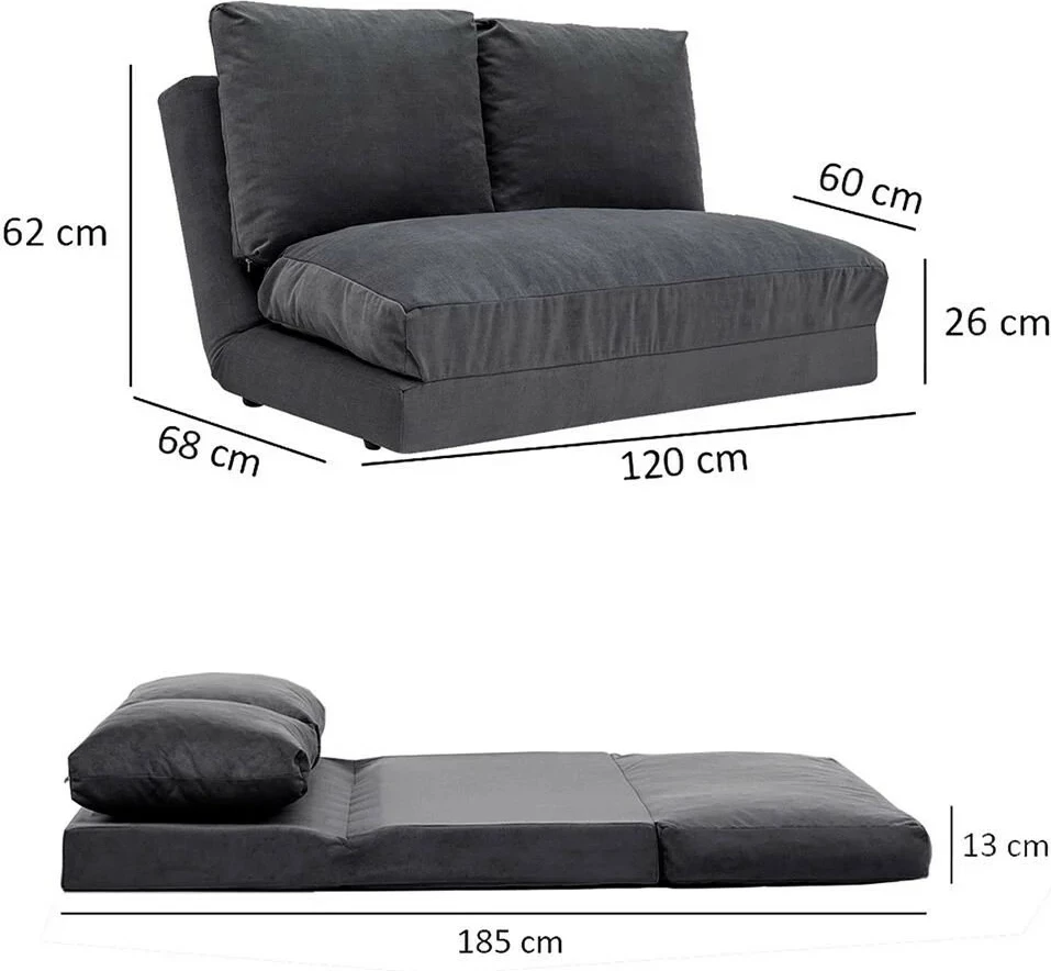 Dvosedna raztegljiva sedežna garnitura, Atelier del Sofa Taida, siva