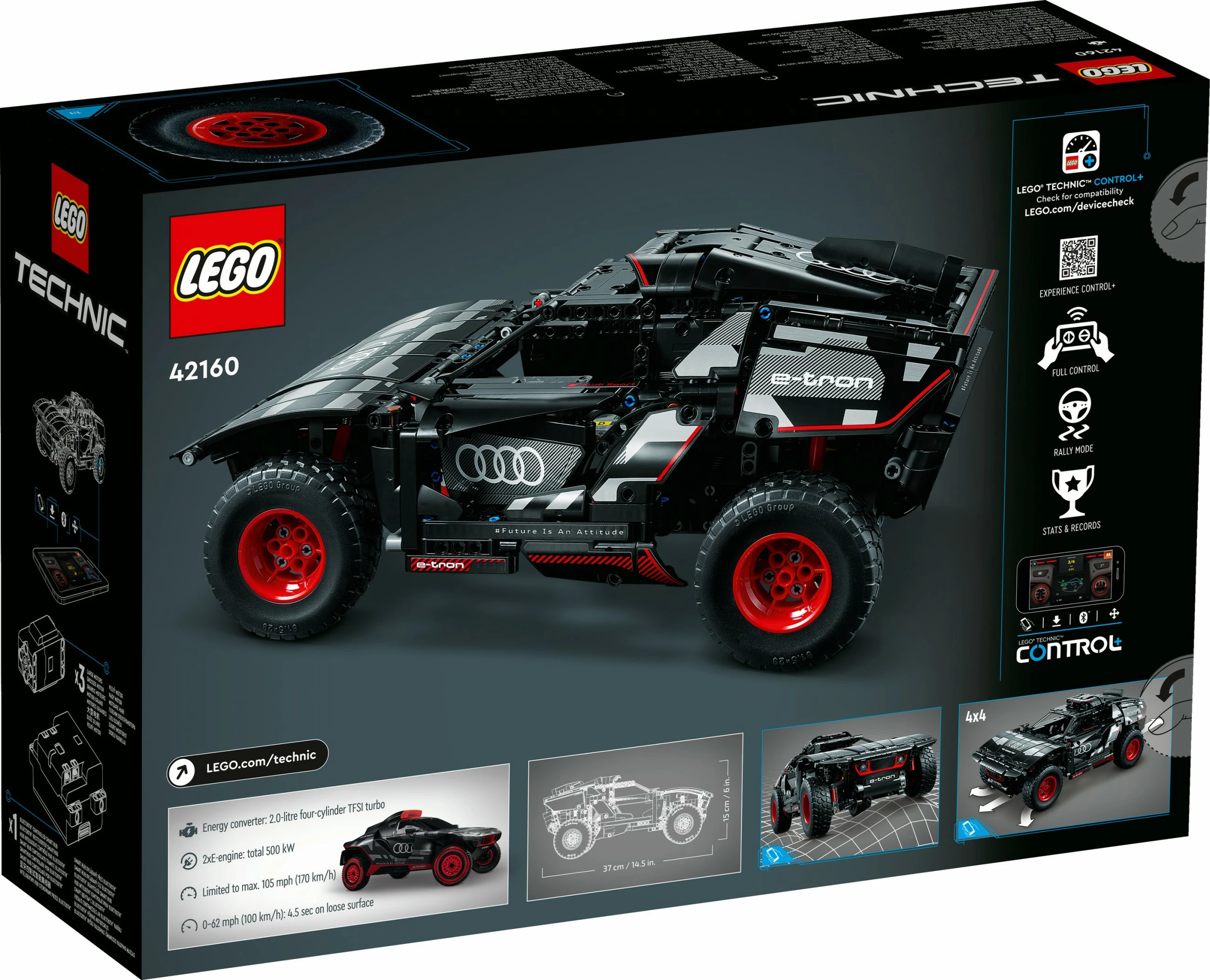 Model za sestavljanje Audi RS Q e-tron LEGO, 10+, plastika, 914 delov, 1,86 kg