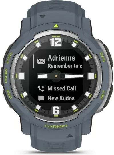 Pametna ura za šport in vsakdanjo uporabo Garmin Instinct Crossover Standard Edition, GPS, 28 dni baterije, silikonski pašček, modra