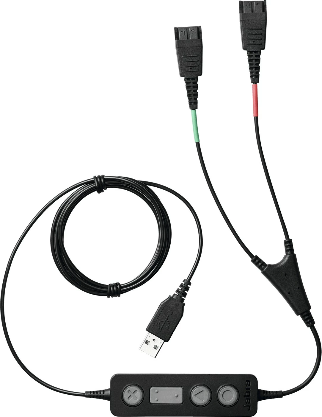 Kabli Jabra LINK 265, USB v 2x QD, črn