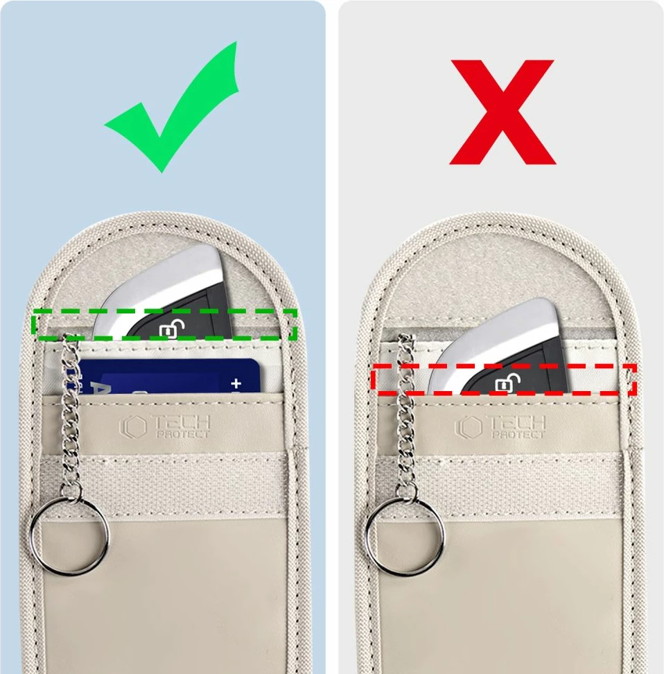 Ovitek za avtomobilske ključe Tech-Protect KLR100, blokiranje RFID, bež