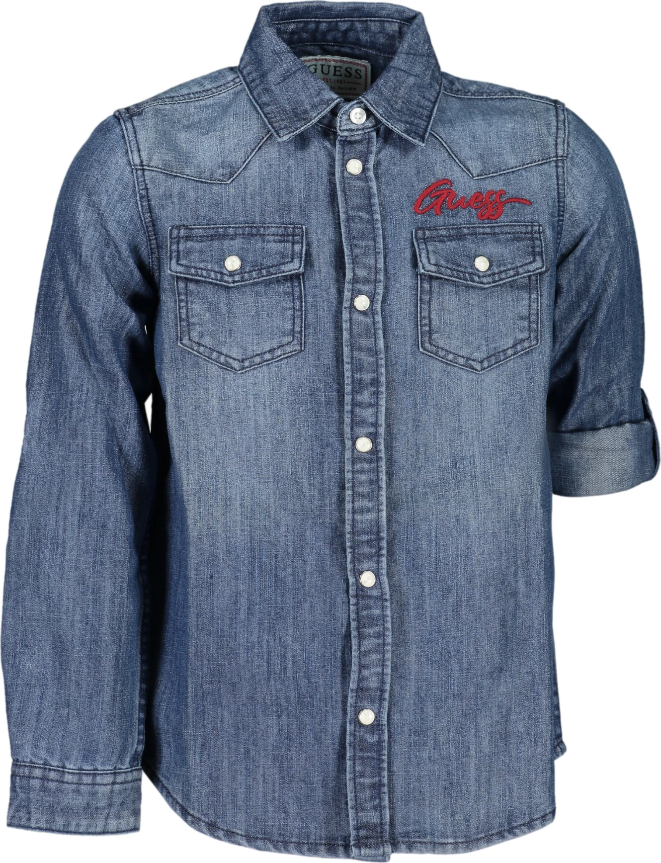 Srajca z dolgimi rokavi za dekleta GUESS JEANS, modra