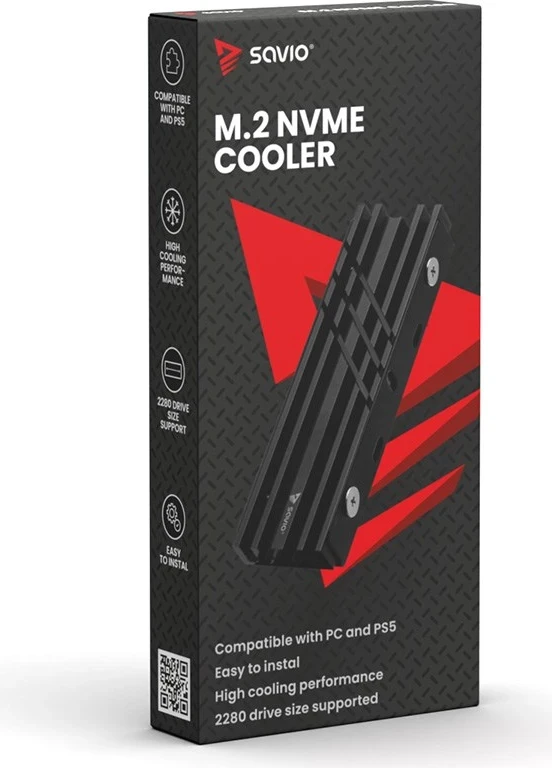 Hlajenje za M.2 NVME 2280, SAVIO AK-60, črno