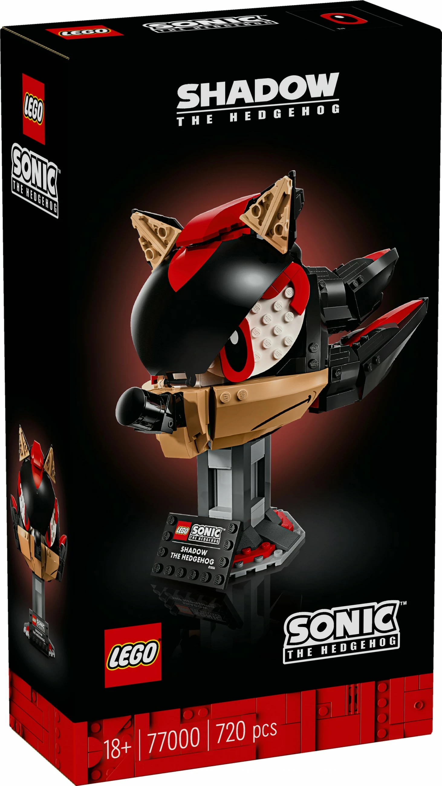 Set za gradnjo glave Shadow the Hedgehog, LEGO 77000, 720 kosov, večbarven