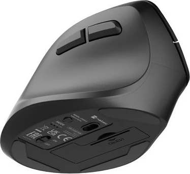 Vertikalna brezžična miška Natec Crake 2, za levičarje, 2400 DPI, Bluetooth 5.2 + 2.4 GHz, črna