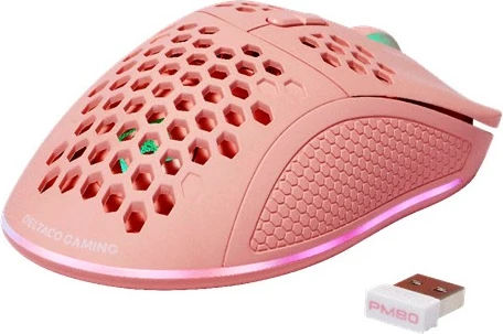Brezžična RGB miška Deltaco Gaming, roza