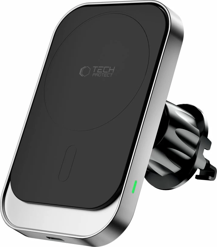 Magnetni nosilec za avto s MagSafe in brezžičnim polnjenjem 15 W, črn, Tech-Protect MM15W-V9