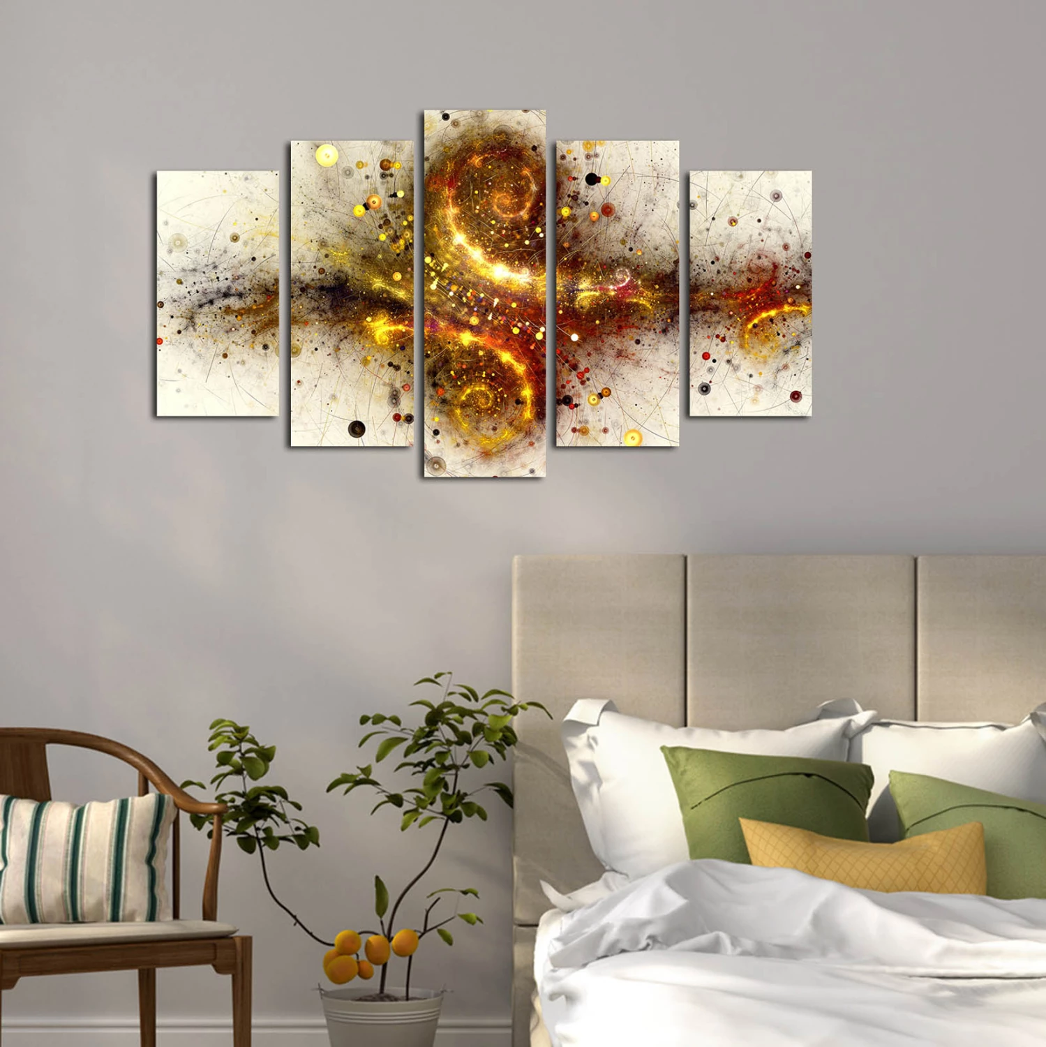 Dekorativna slika v 5 delih, dizajn eksplozije, MDF, FH7206.07, 100 x 60 x 0,3 cm