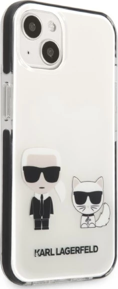 Ovitek za iPhone 13 mini 5,4\", trdo ohišje, bel, Karl Lagerfeld KLHCP13STPEKCW