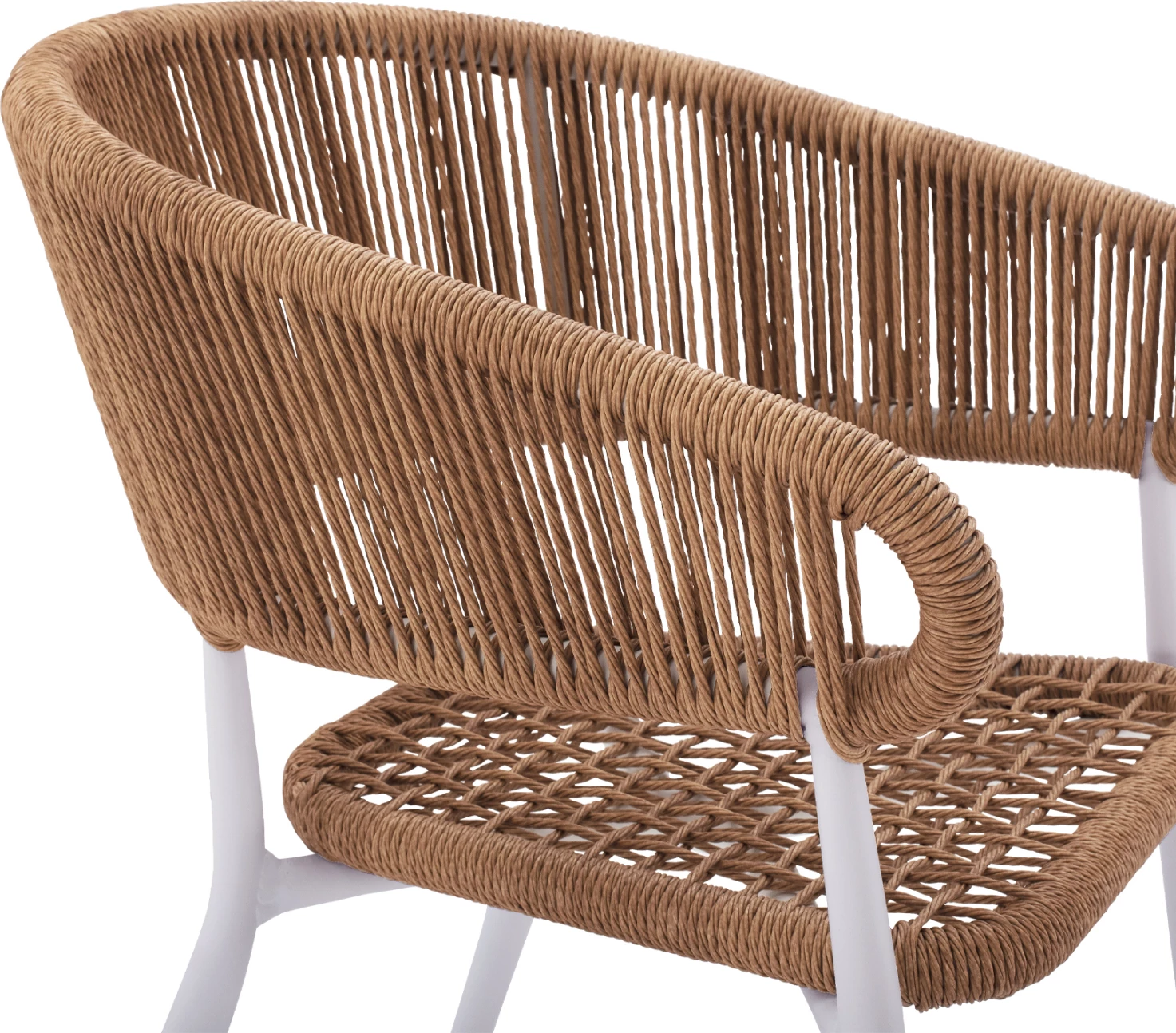 Aluminijasti naslanjač EULO FH5783.12 bel-sintetični ratan bež 55,5x63,5x78Hcm