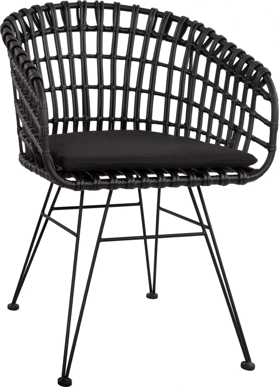 Kovinski sedež v obliki gnezda, Allegra FH5456.02, črna pletenina, 59x56,5x83 cm