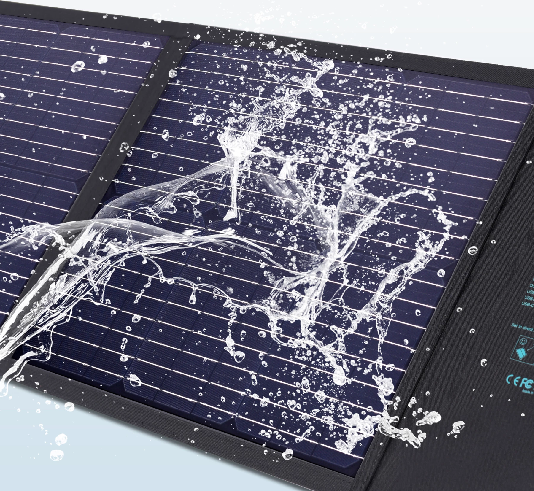 Zložljiv sončni polnilec Choetech SC009-V2, 100 W, 2x USB-A, USB-C, črn