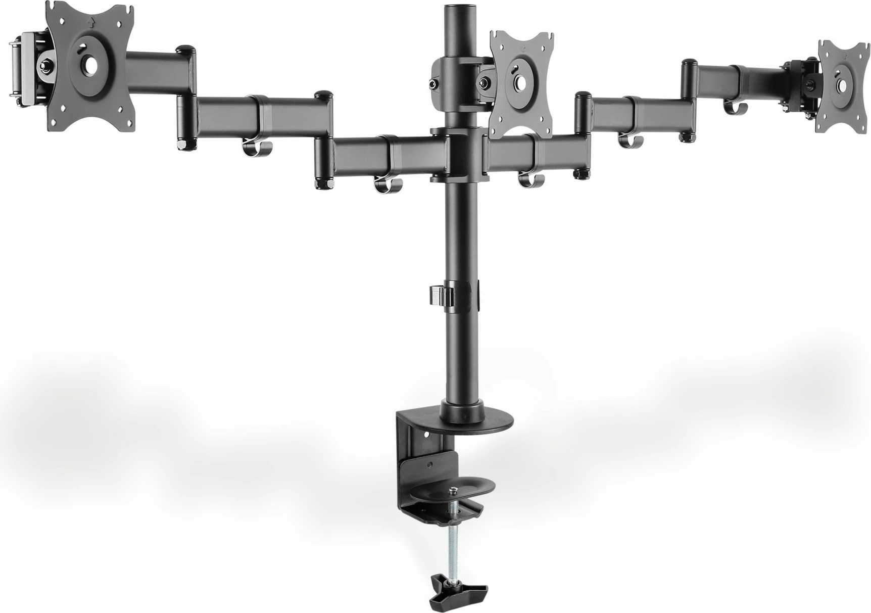 Univerzalni nosilec za tri monitorje Digitus, za 3 monitorje, VESA 100x100 mm, nastavljiva višina, črn