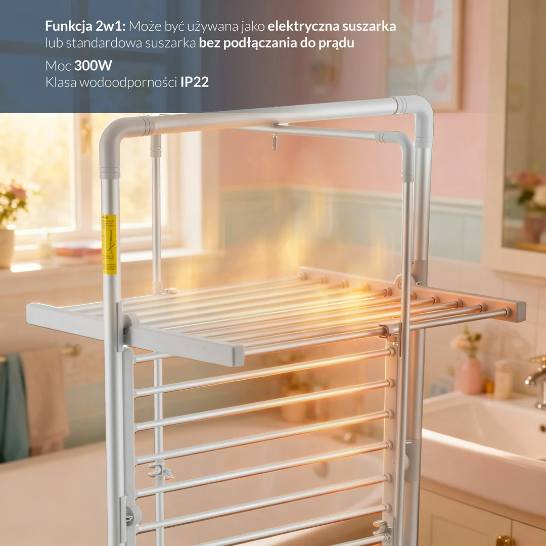 Električna sušilnica perila Adler AD 7829, zložljiva, bela