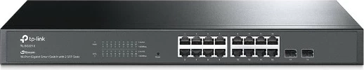 Pametno stikalo TP-LINK TL-SG2218, 16 gigabitnih vrat, 2 SFP, črno, za montažo v rack