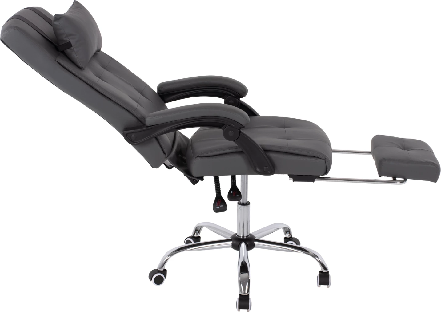 Izvršni pisarniški stol FH1057.20 siv z zložljivim naslonom za noge 58x71x128Hcm