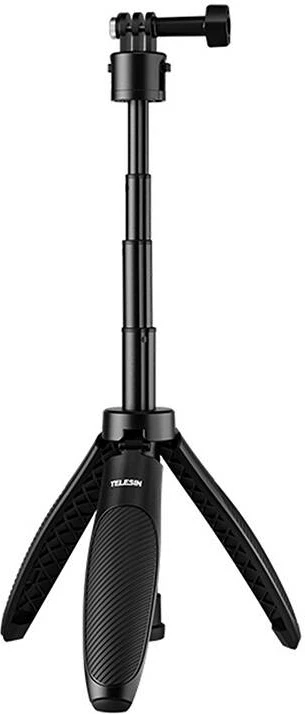 Selfie palica z integriranim trinožnikom za športne kamere, črn Telesin S1-MNP-02