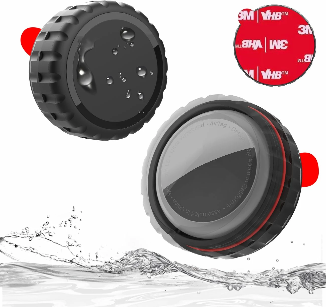 Ovitek za Apple AirTag, Hurtel WAT-48-0Y1S, TPU, črn