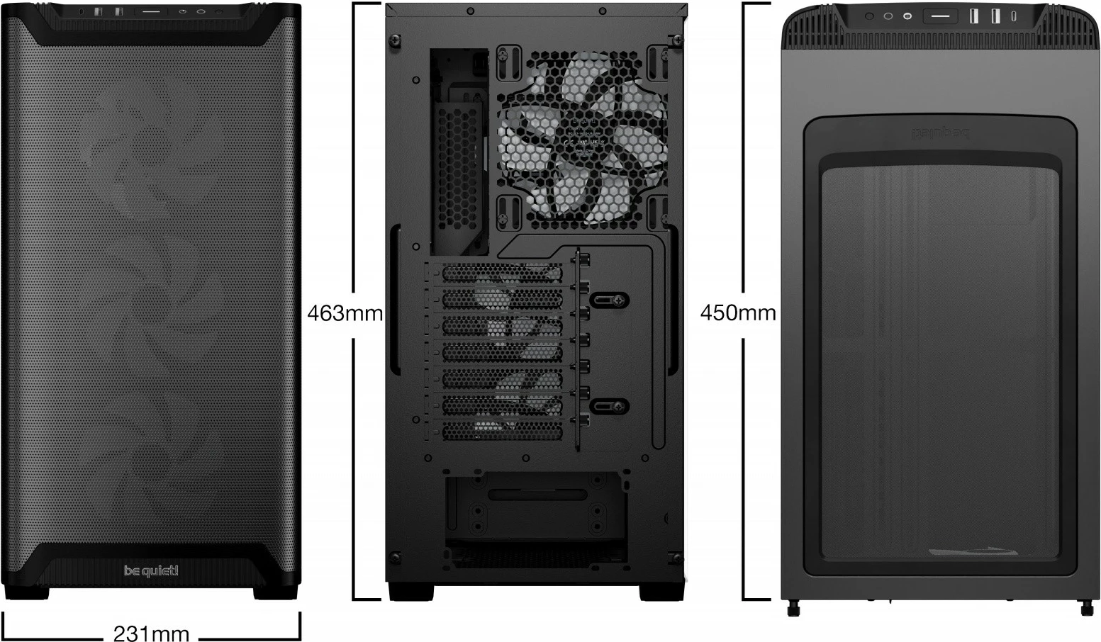 Midi ohišje Pure Base 501 LX ARGB, Be quiet!, črno