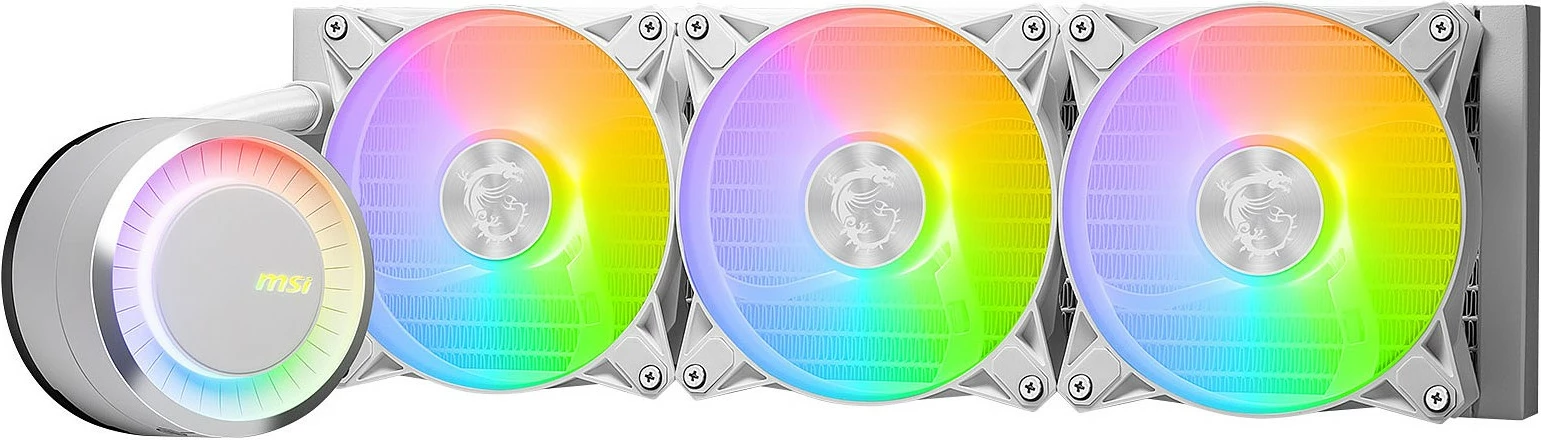 Ftohenje z vodnim hlajenjem MSI MAG Coreliquid E360, 3 ventilatorji 12 cm, RGB, bel
