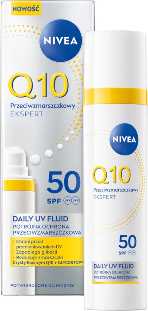 Fluid za obraz Q10 Anti-Wrinkle Expert Daily UV, Nivea, SPF50, za ženske, 40 ml