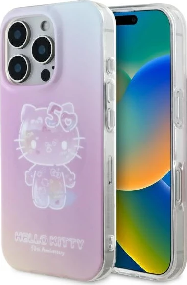 Ovitek Hello Kitty za iPhone 16 Pro, MagSafe, rožnat, 50. obletnica