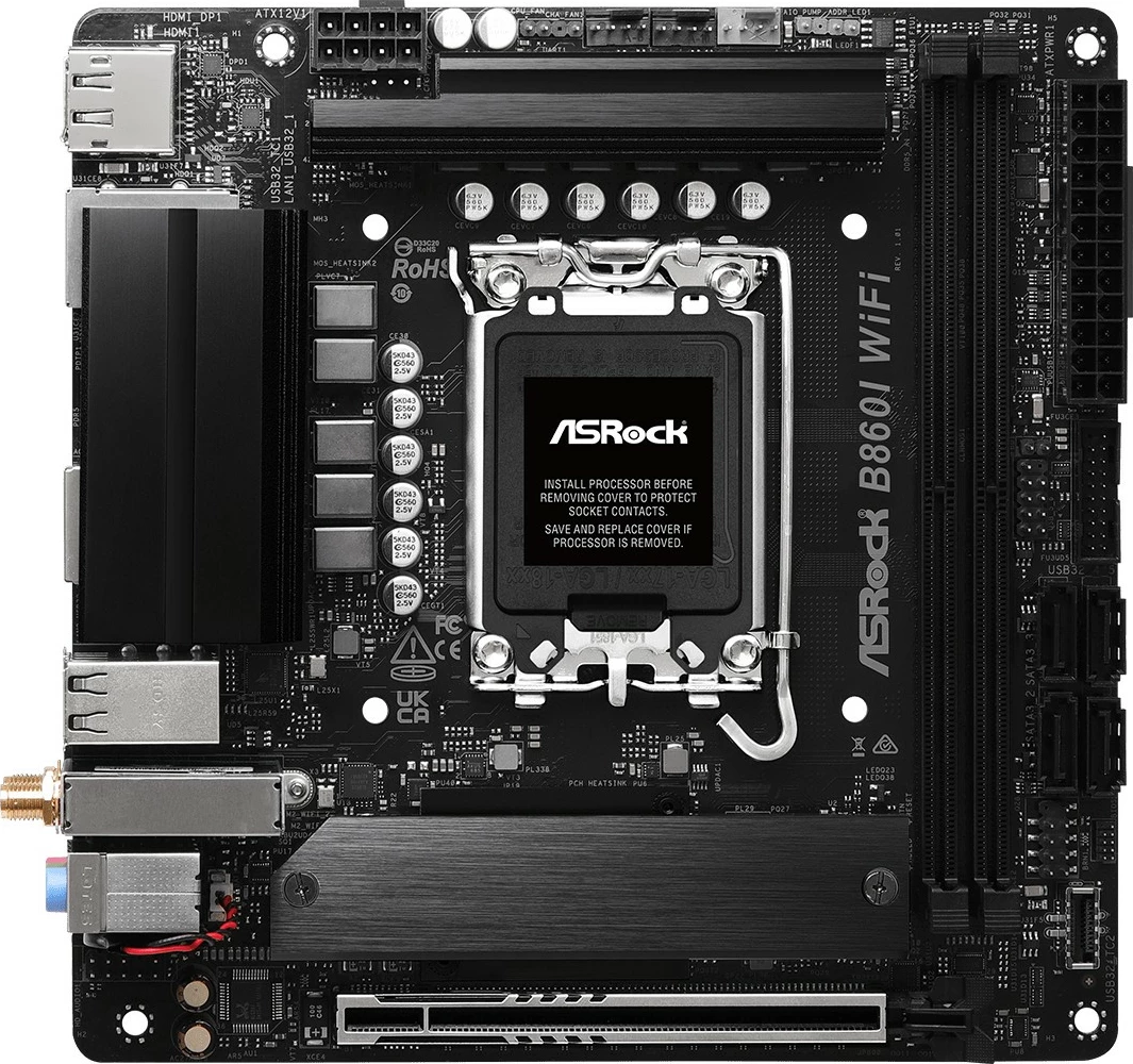 Plošča ASRock B860I WiFi, Intel, LGA 1851, DDR5, mini ITX