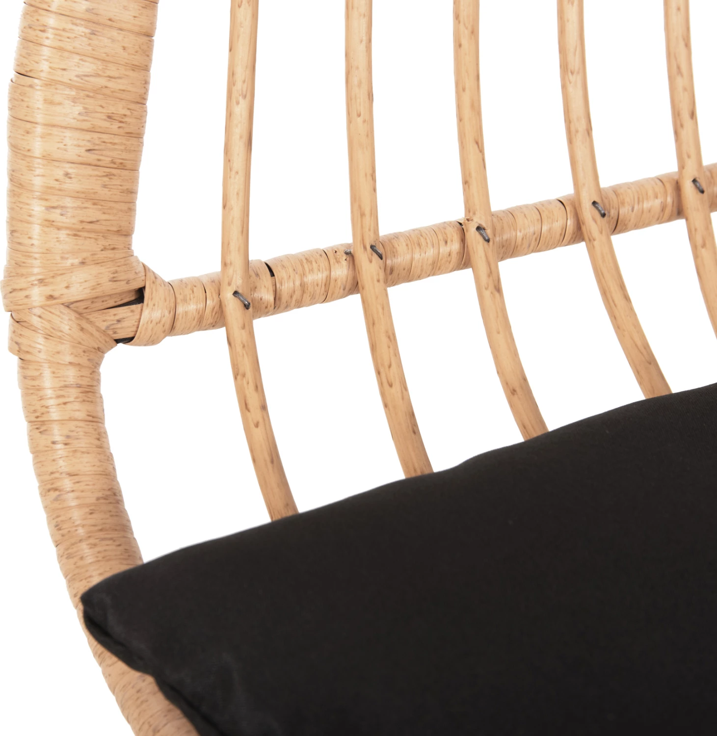 Zunanja sedežna garnitura Allegra FH6077 črna kovina-P.E. ratan v bež barvi 120x62x80H cm