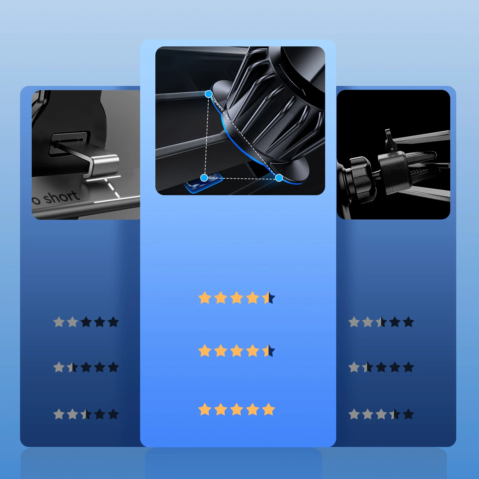 Avtomobilski nosilec z brezžičnim polnjenjem 15W (MagSafe), Joyroom JR-ZS291, za zračni rešetko, 360° vrtenje, s kablom USB-A na USB-C, srebrn