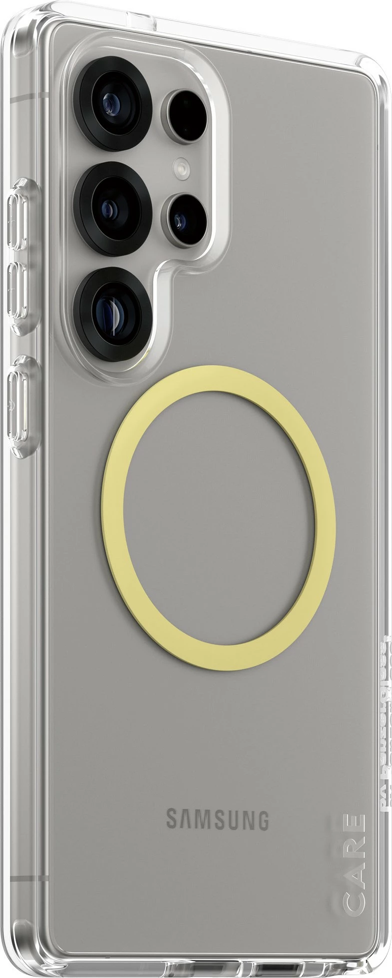 Prosojen ovoj PanzerGlass CARE Flagship Case Clear Chardonnay QI za Galaxy S25 Ultra