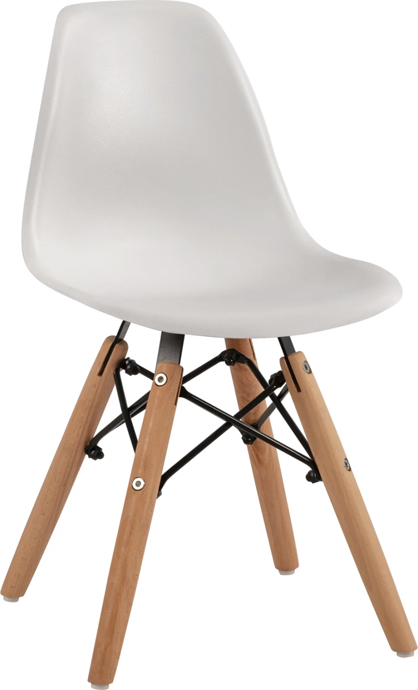 Stol Twist Kid FH8453.01 z lesenimi nogami in sedežem PP bel 30,5x33x59 cm, set 4 kosov