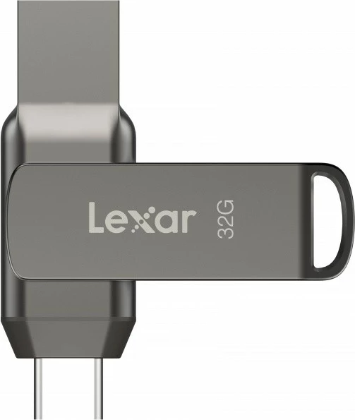 USB ključ z dvema vtičnicama 32GB, USB-C/A 3.1, siv — Lexar Dual Drive D400