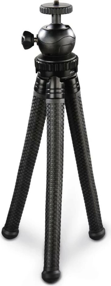 Mini stojalo 3-v-1, 27 cm, sferična glava, 1/4" navoj, za pametni telefon in GoPro — Hama FlexPro, MPN 4605, črno
