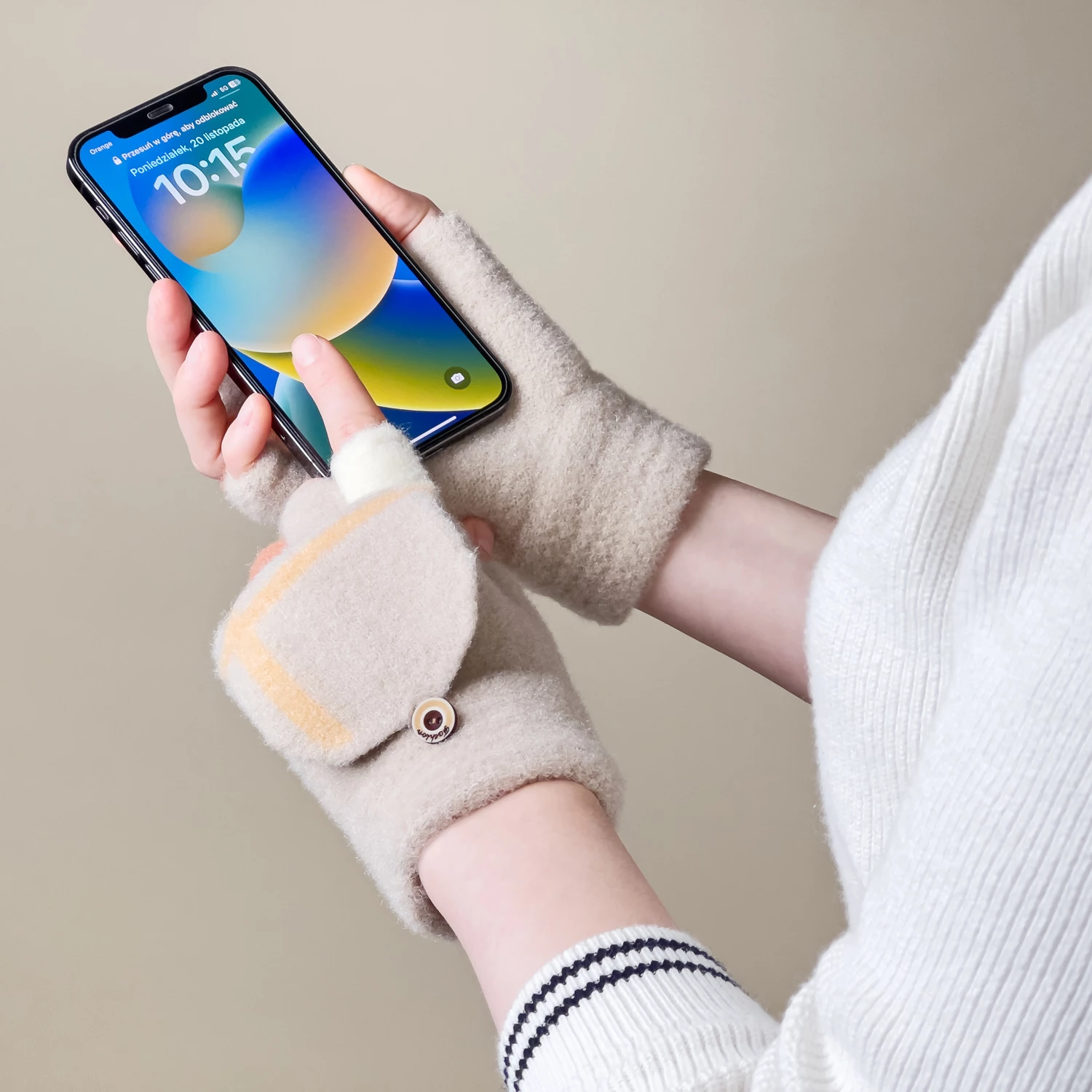 Zimske rokavice za ženske in otroke Hurtel, univerzalne, bele