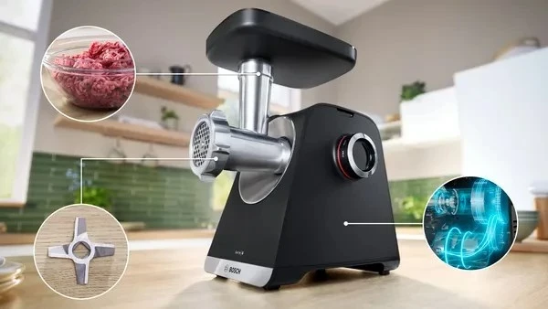 Električni mlinček za meso Bosch Serie 6 MFWS650B, 500 W, črno/srebrn