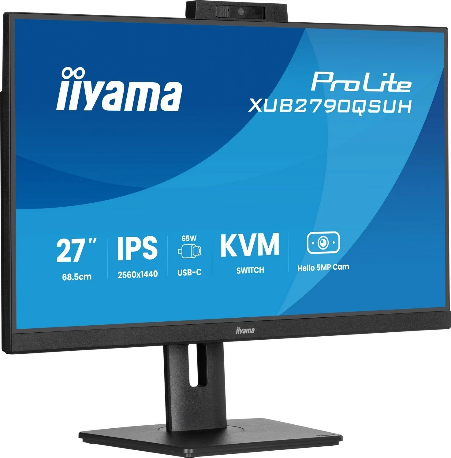 Monitor 27-palčni iiyama ProLite XUB2790QSUH-B2, IPS, 2K, 100 Hz, USB-C, črn