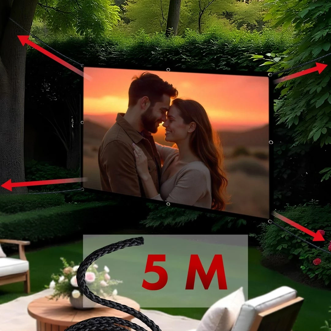 Ekran projekcije, 120" (240x180 cm), 4:3, poliester, zatezne kljukice — Maclean MC-169